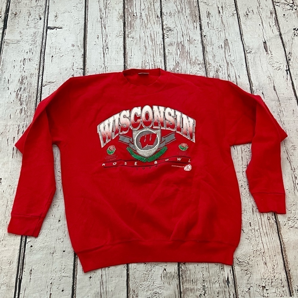 Vintage University Of Wisconsin Rose Bowl 1994 Ncaa College Pullover Sweatshirt